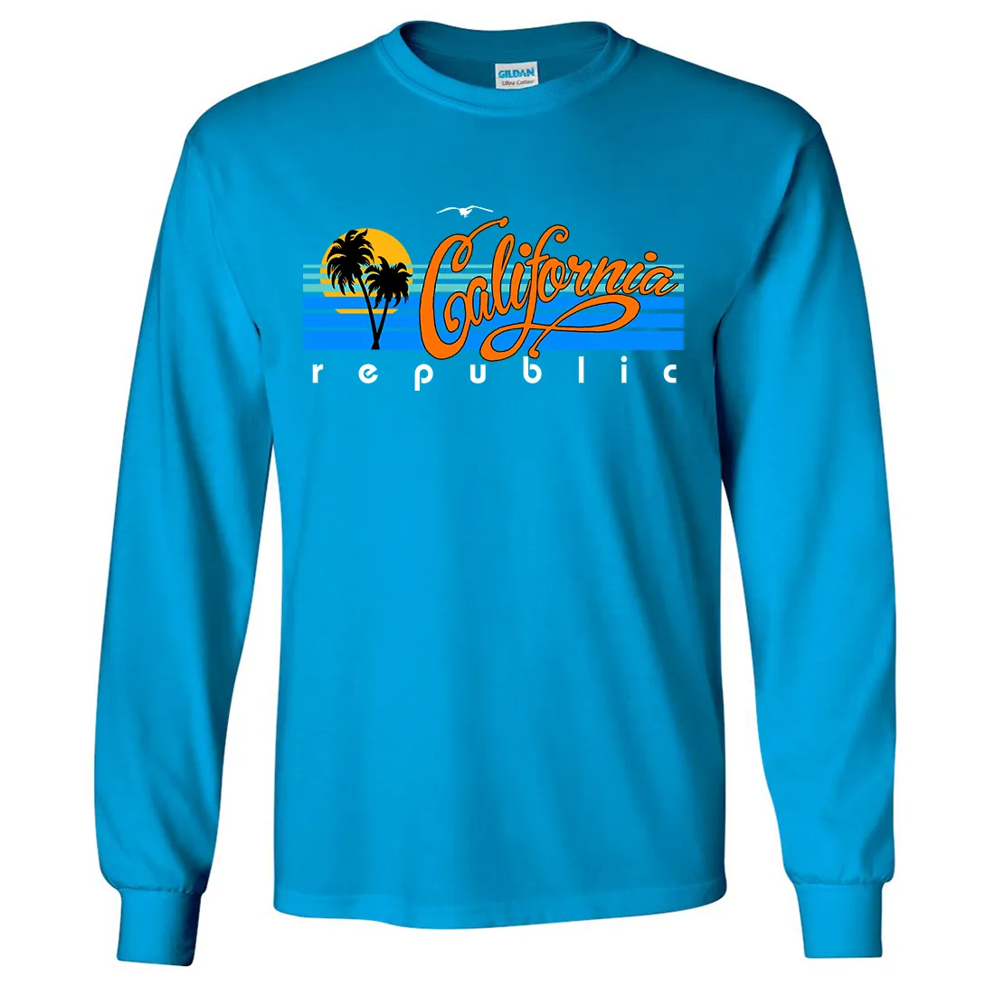 California Republic Palm Trees Long Sleeve Shirt