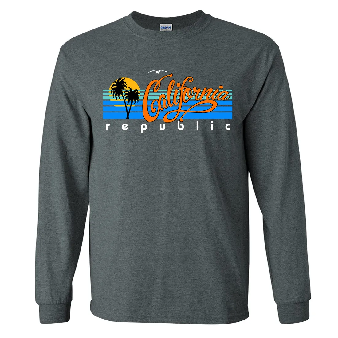 California Republic Palm Trees Long Sleeve Shirt