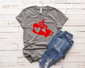 Canada Heart Shirt | Unisex V Neck