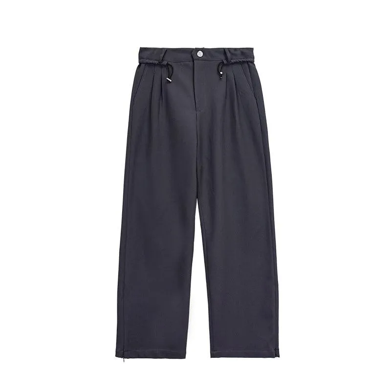 Drawstring Wide-leg Dress Pants