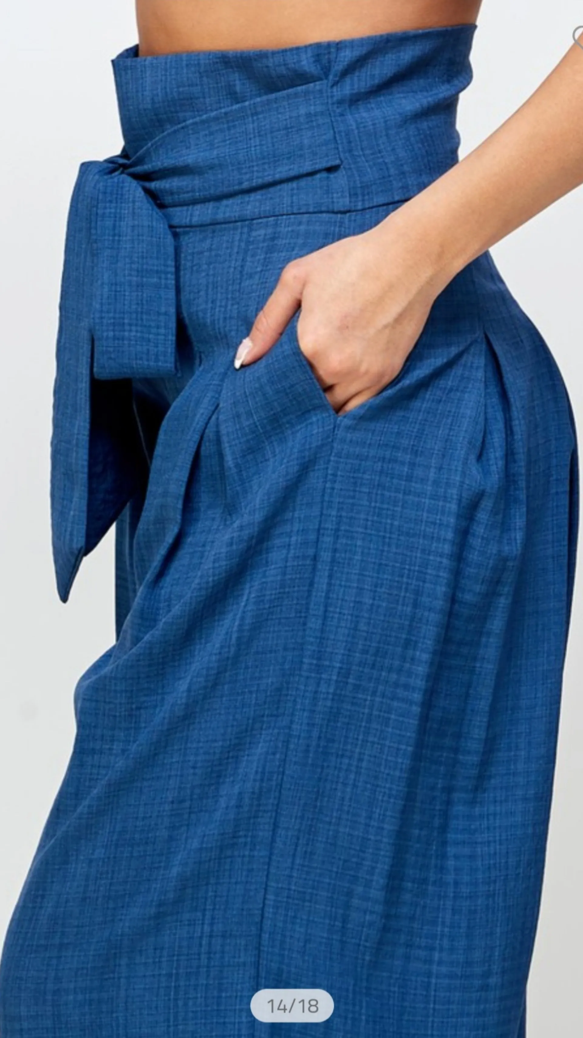 Office Type Palazzo Pants | Denim